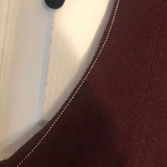 White House Black Market merlot cold shoulder top - Picture 3 of 3